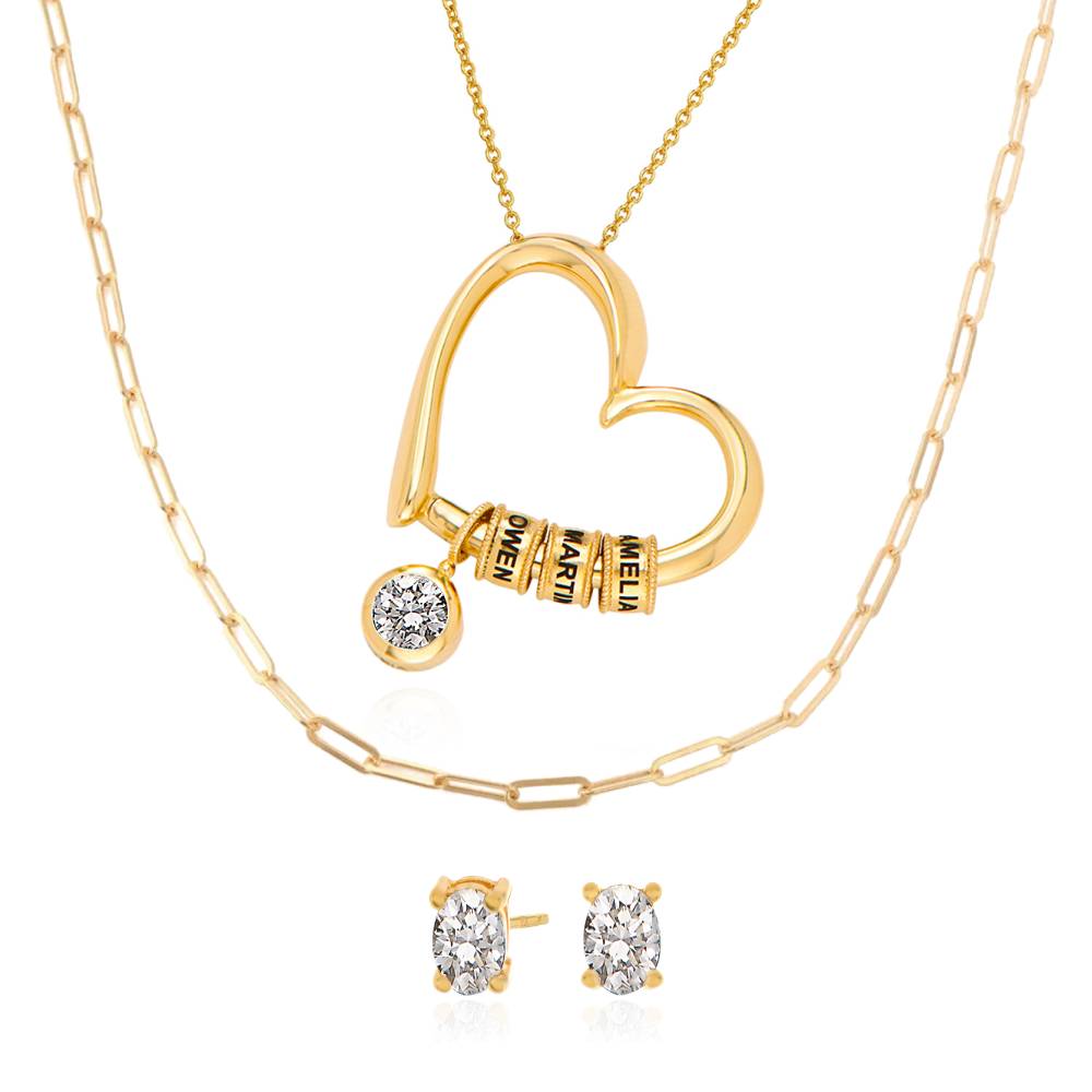 Last Minute Pack "Charming Heart Necklace in Gold Plating with 1CT Diamond"-4 product photo