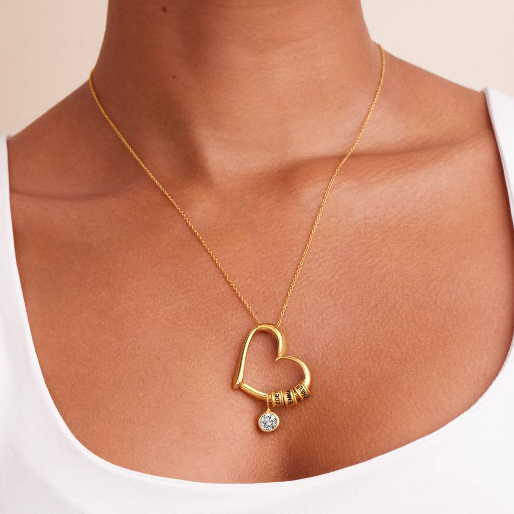 Last Minute Pack "Charming Heart Necklace in Gold Plating with 1CT Diamond"-2 product photo