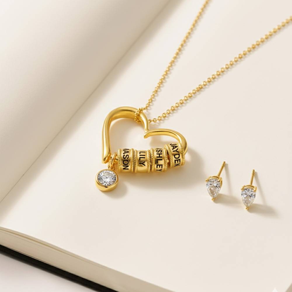 Last Minute Pack "Charming Heart Necklace in Gold Vermeil with 1CT Diamond"-3 product photo