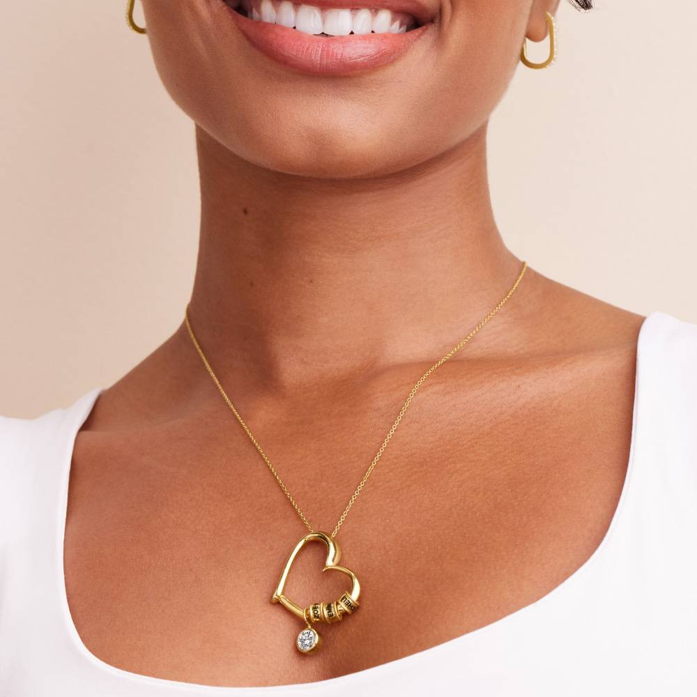 Last Minute Pack "Charming Heart Necklace in 10K Solid Yellow Gold with 1CT Diamond"-4 product photo