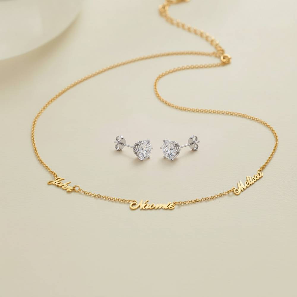 Last Minute Pack "Heritage Multiple Name Necklace in Gold Vermeil"-5 product photo