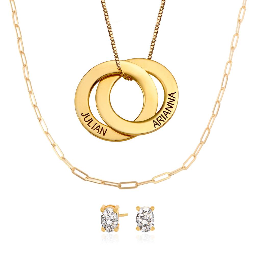 Last Minute Pack "Russian Ring Necklace with 2 Rings in Gold Vermeil"-4 product photo