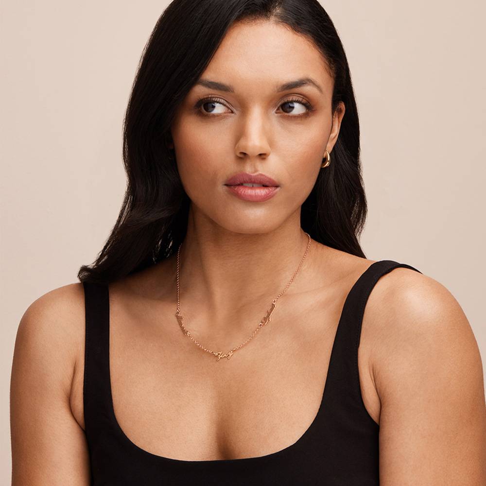 Last Minute Pack "Heritage Multiple Name Necklace in Rose Gold Vermeil"-4 product photo