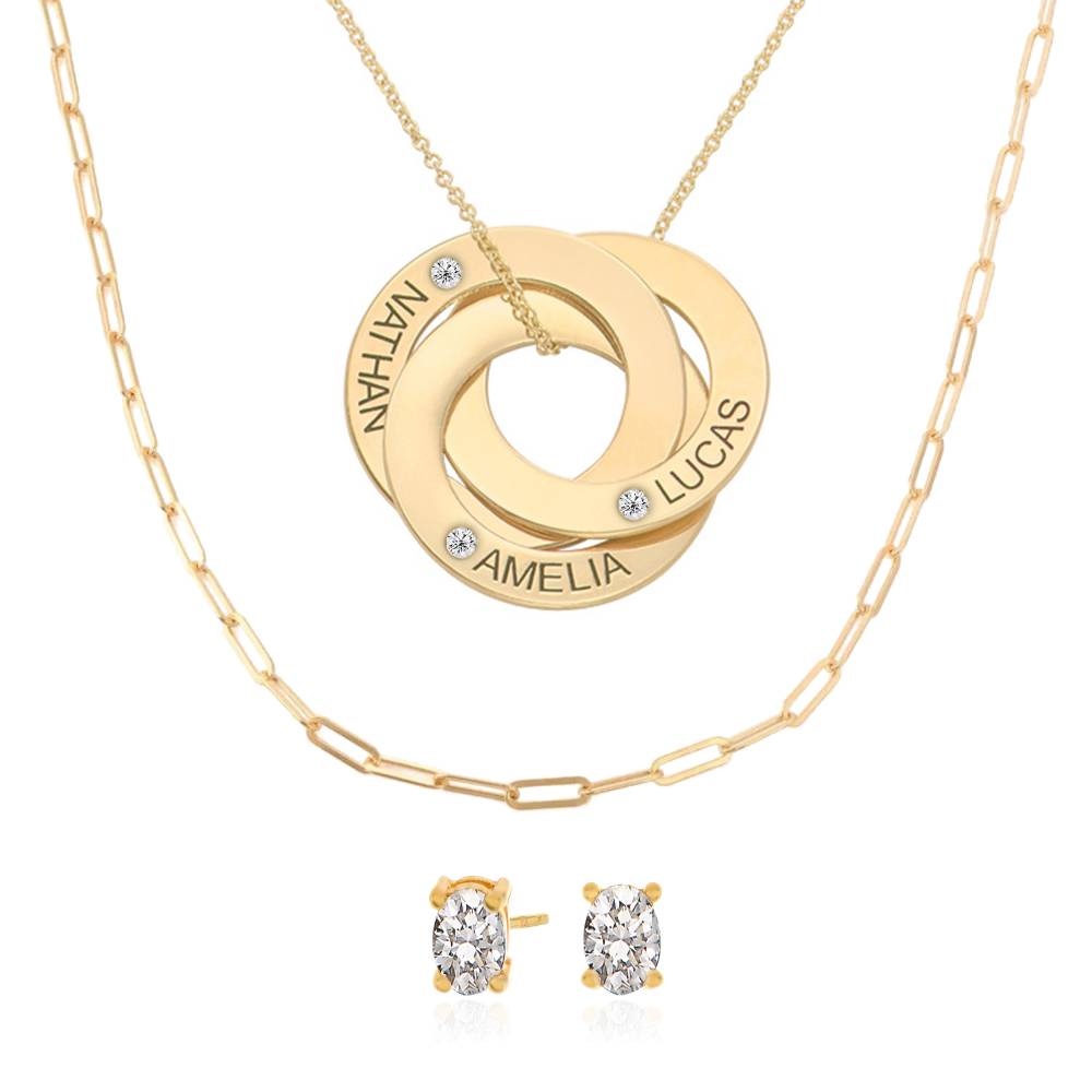 Last Minute Pack "Russian Ring Necklace in 14K Solid Yellow Gold with Diamonds"-2 Last Minute Pack "Russian Ring Necklace in 14K Solid Yellow Gold with Diamonds"-2 product photo