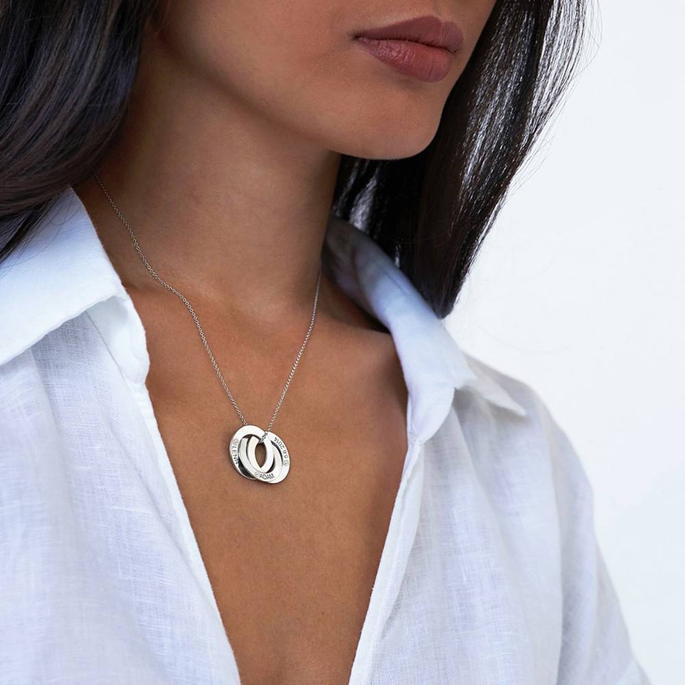 Last Minute Pack "Russian Ring Necklace in 14K Solid White Gold with Diamonds"-2 product photo