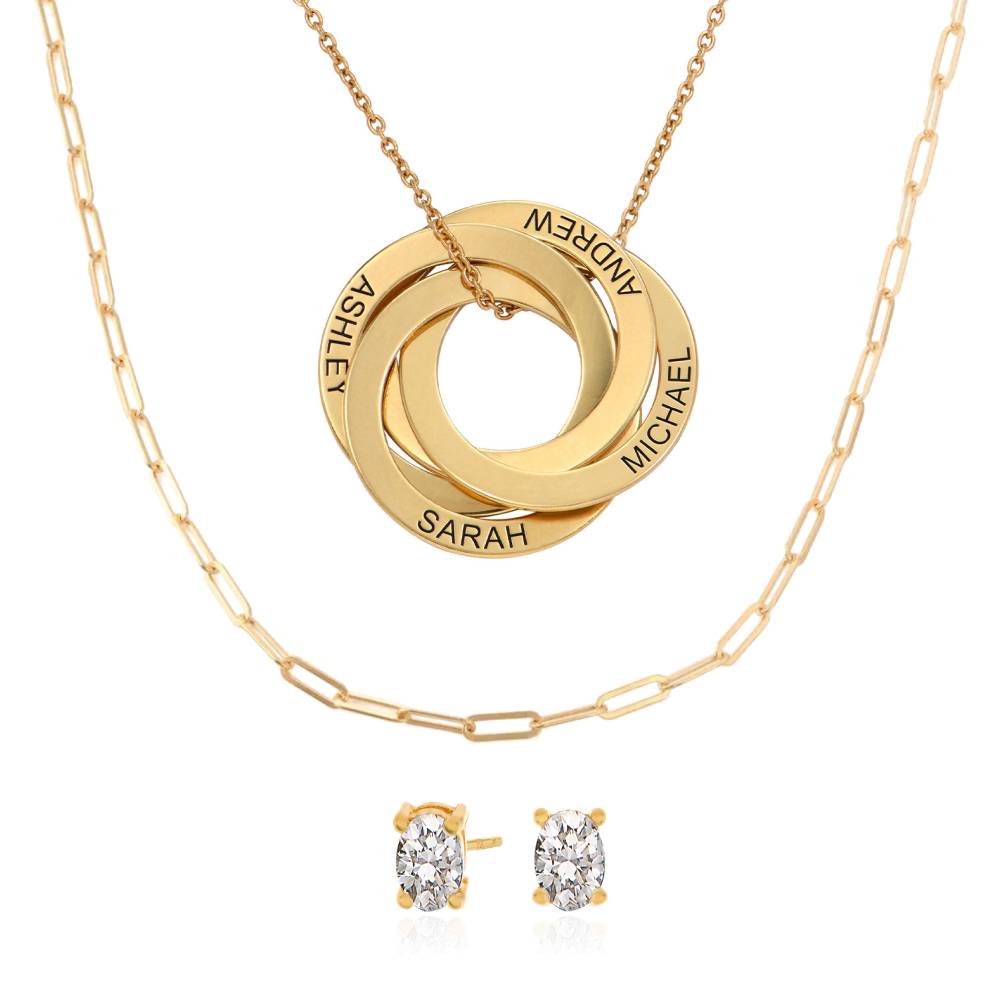 Last Minute Pack "Russian Ring Necklace with 4 Rings in Gold Vermeil"-3 product photo