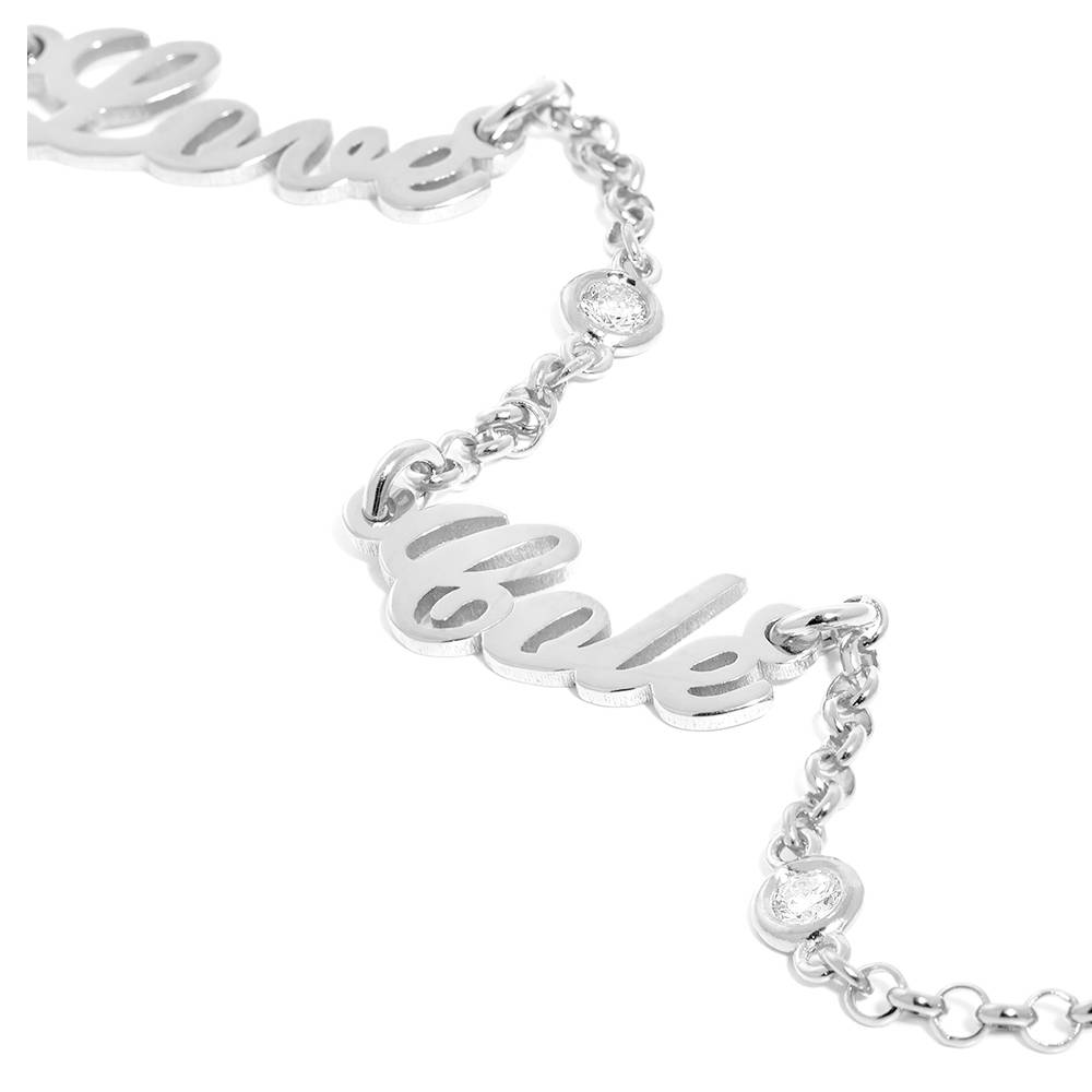 Last Minute Pack "Heritage Multiple Name Necklace in Sterling Silver with Diamonds"-2 product photo
