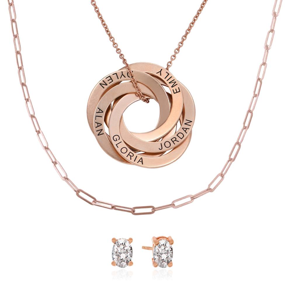 Last Minute Pack "Russian Ring Necklace with 5 Rings in Rose Gold Plating"-3 Last Minute Pack "Russian Ring Necklace with 5 Rings in Rose Gold Plating"-3 product photo