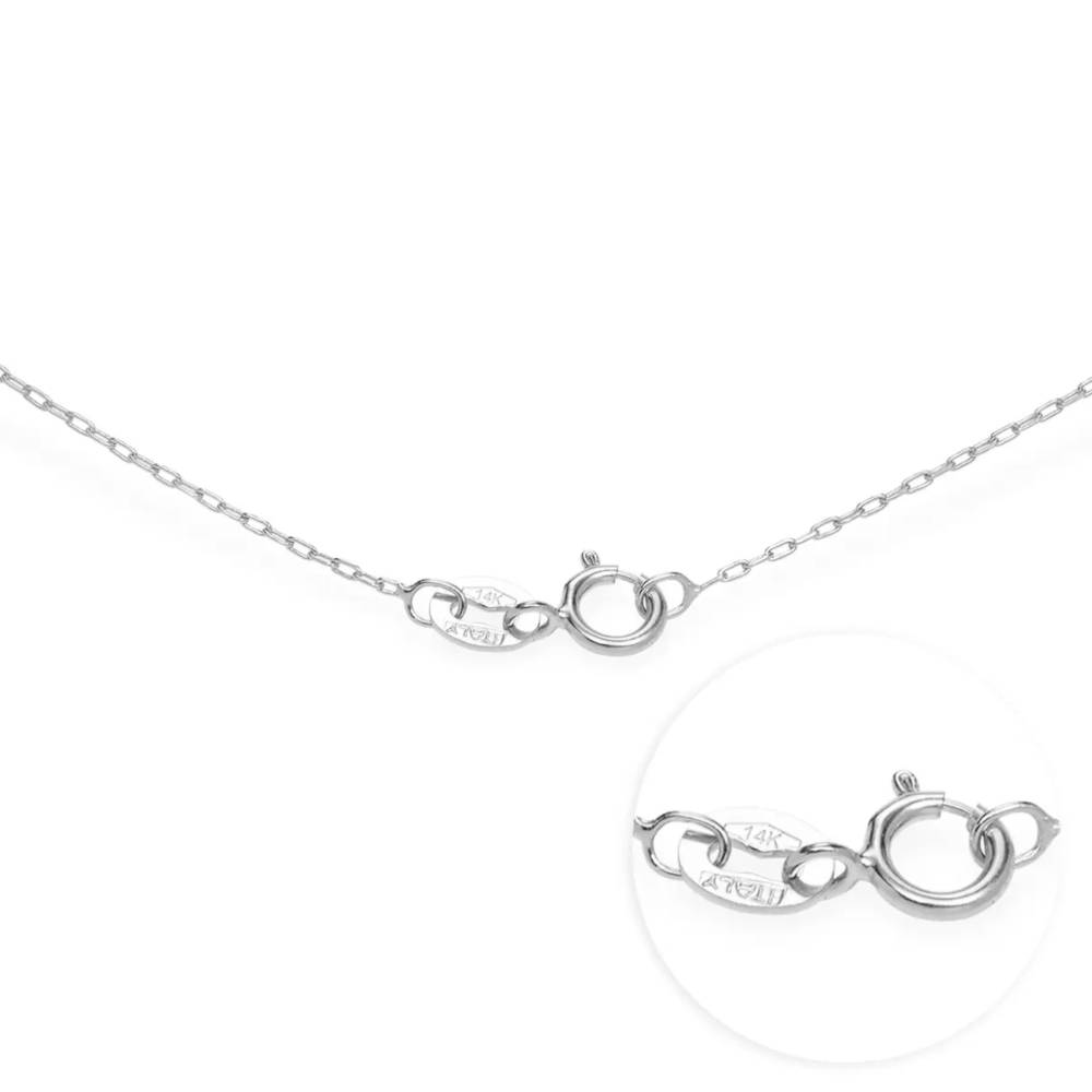 Last Minute Pack "Russian Ring Necklace with 5 Rings in 14K Solid White Gold"-4 product photo
