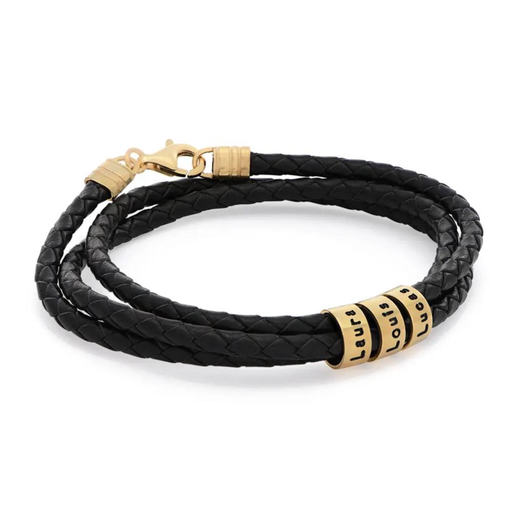 Last Minute Pack "Navigator Leather Bracelet in Gold Vermeil"-2 Last Minute Pack "Navigator Leather Bracelet in Gold Vermeil"-2 product photo