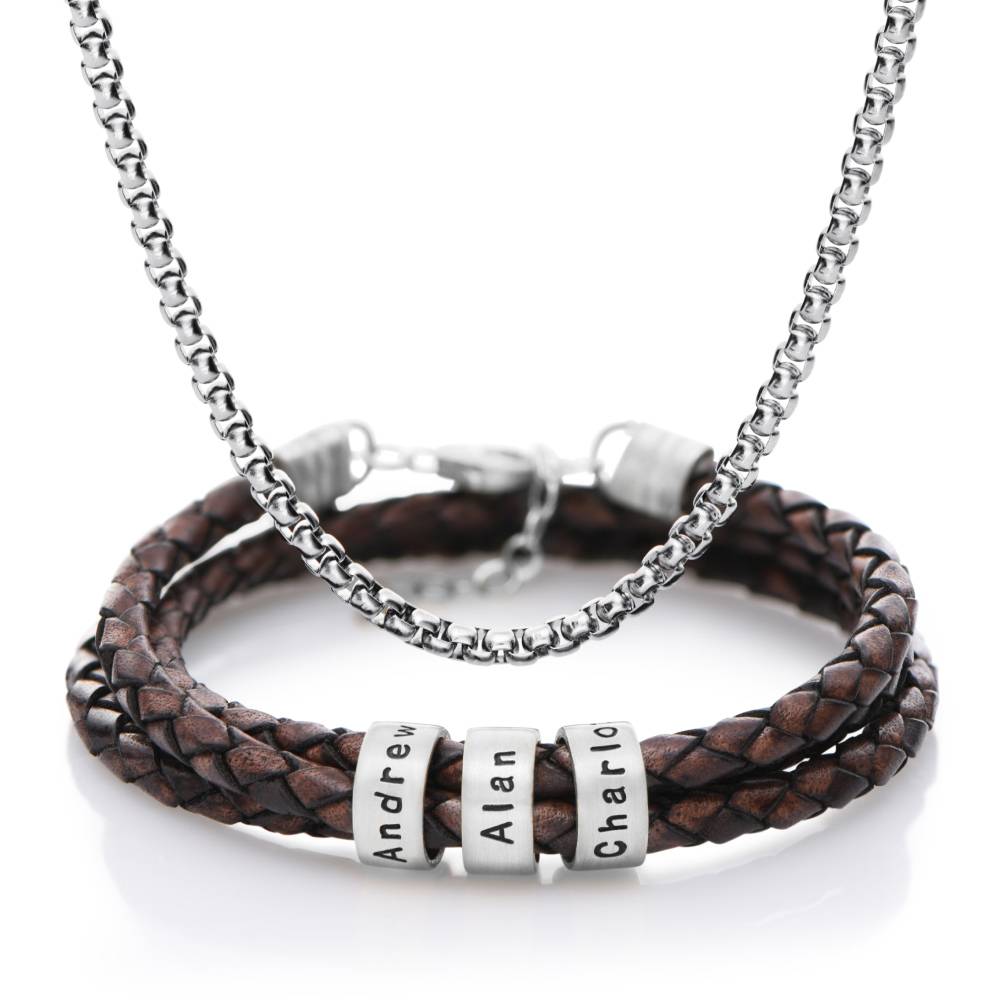 Last Minute Pack "Navigator Leather Bracelet in Sterling Silver"-1 product photo