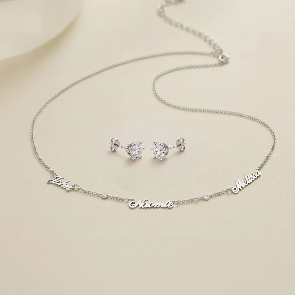 Last Minute Pack "Heritage Multiple Name Necklace in Silver with Diamonds"-5 Last Minute Pack "Heritage Multiple Name Necklace in Silver with Diamonds"-5 product photo