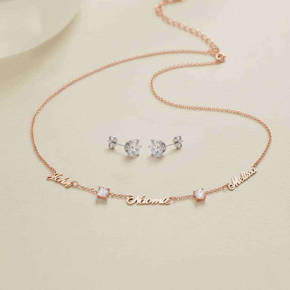 Last Minute Pack "Heritage Multiple Name Necklace in Rose Gold Plating with 0.30CT Diamonds"-4 Last Minute Pack "Heritage Multiple Name Necklace in Rose Gold Plating with 0.30CT Diamonds"-4 product photo