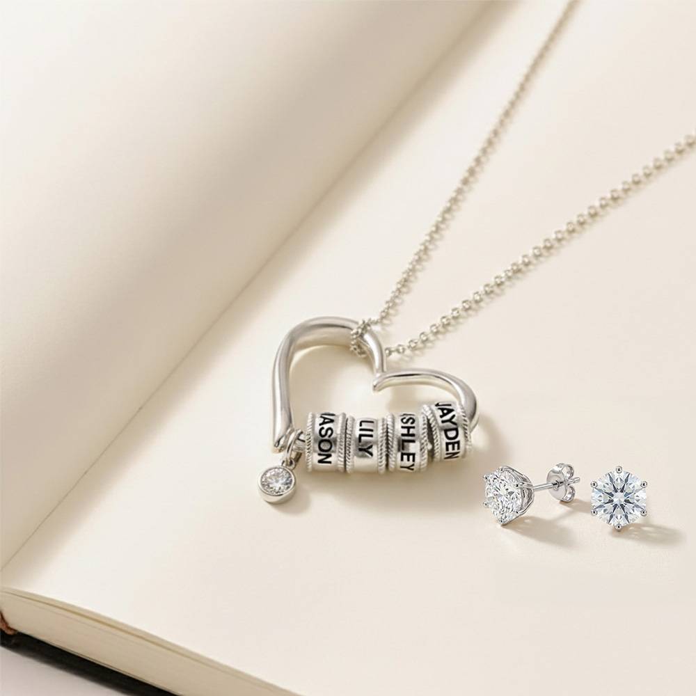 Last Minute Pack "Charming Heart Necklace in Silver with 0.25CT Diamond"-6 product photo
