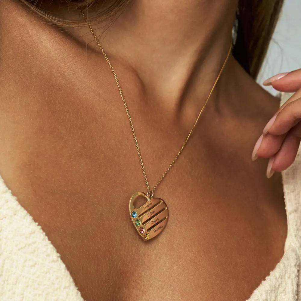 Last Minute Pack "Terry Birthstone Heart Necklace in Gold Plating"-3 product photo