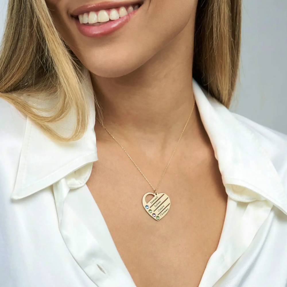 Last Minute Pack "Terry Birthstone Heart Necklace in 10K Solid Yellow Gold"-1 product photo