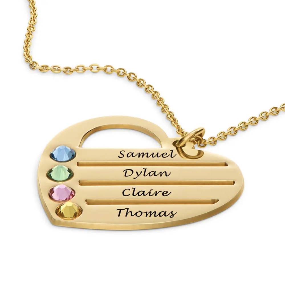 Last Minute Pack "Terry Birthstone Heart Necklace in 10K Solid Yellow Gold"-2 product photo