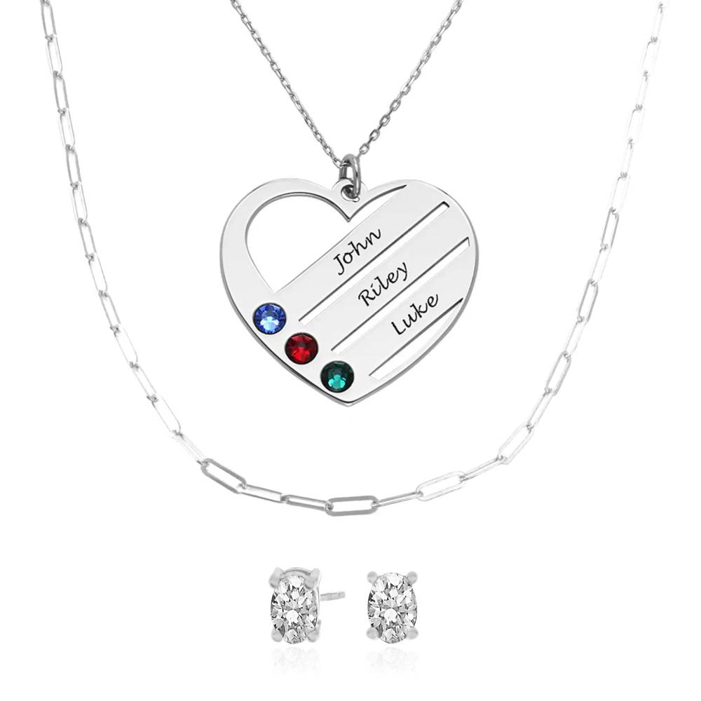 Last Minute Pack "Terry Birthstone Heart Necklace in 14K Solid White Gold"-3 product photo