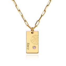 Theo Grace Blossom Birth Flower & Stone Link Necklace in Gold Plating