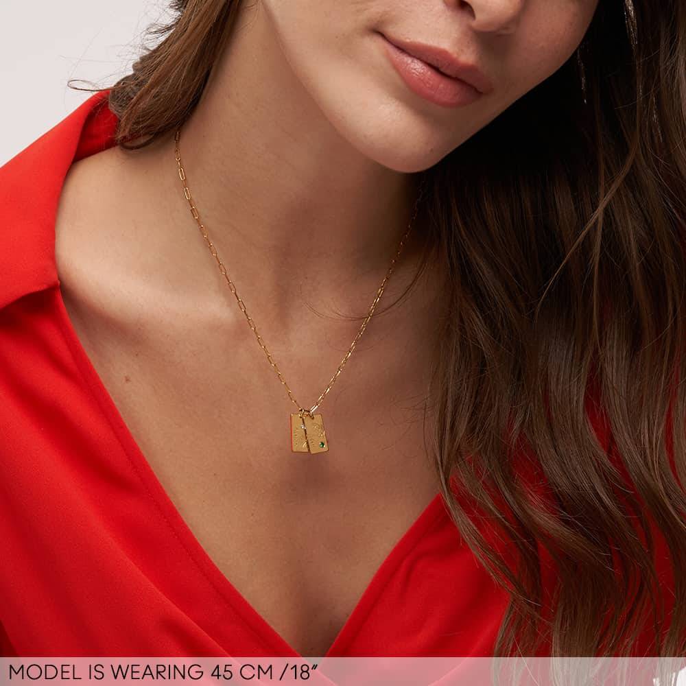 Blossom Birth Flower & Stone Link Necklace in 18K Gold Plating - Test-2 Blossom Birth Flower & Stone Link Necklace in 18K Gold Plating - Test-2 product photo
