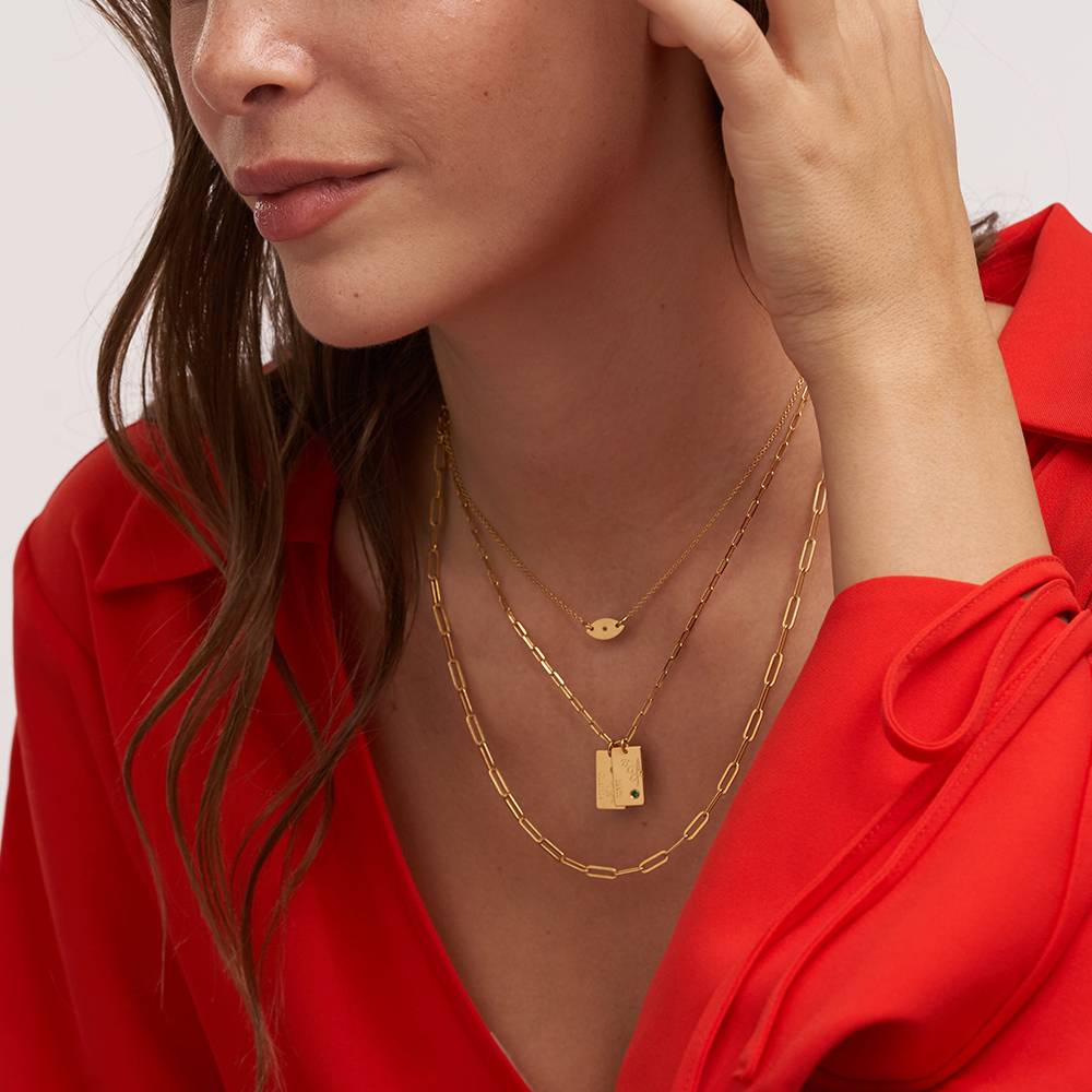 Blossom Birth Flower & Stone Link Necklace in 18K Gold Plating - Test-5 Blossom Birth Flower & Stone Link Necklace in 18K Gold Plating - Test-5 product photo