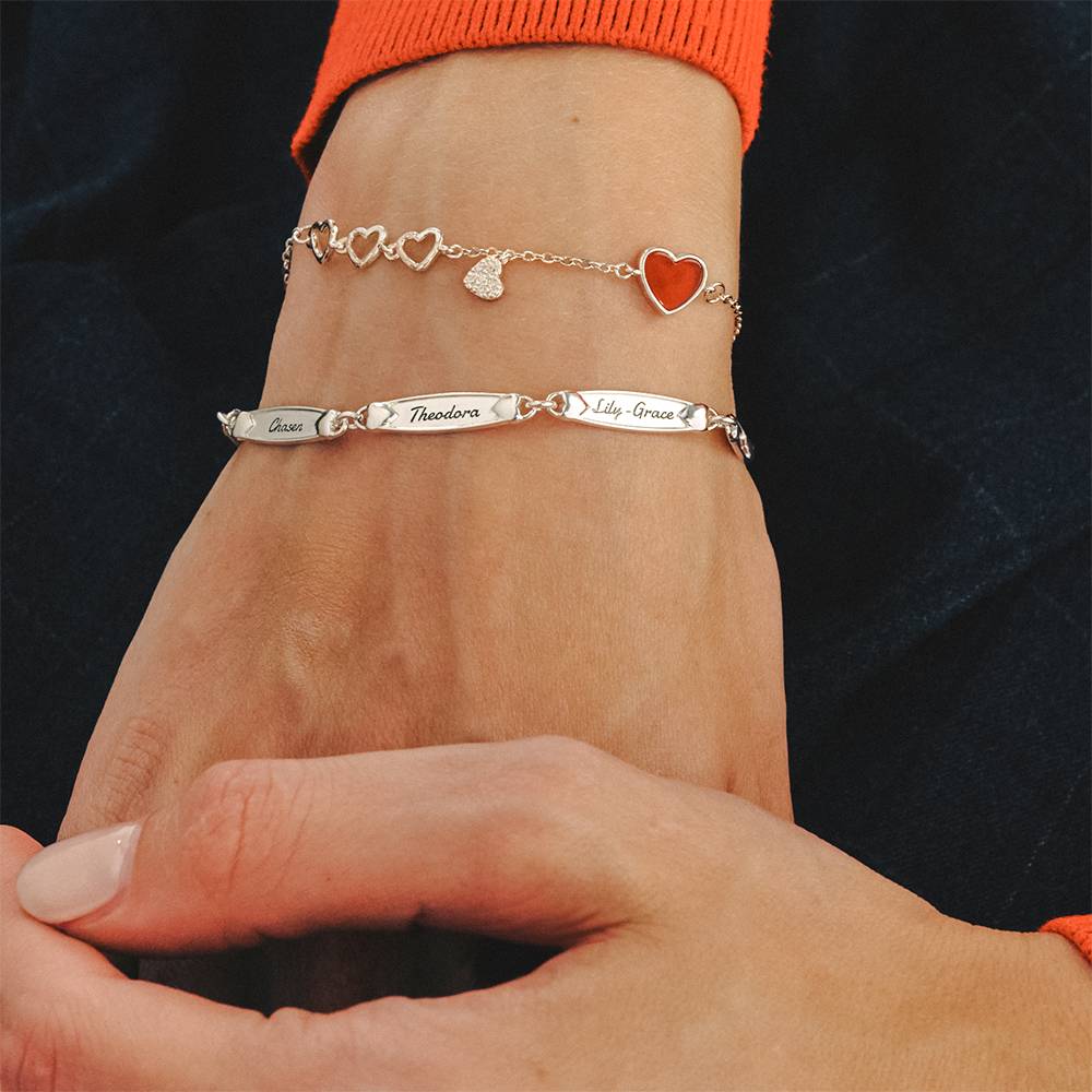 Link to My Heart Name Bracelet in Sterling Silver-4 product photo