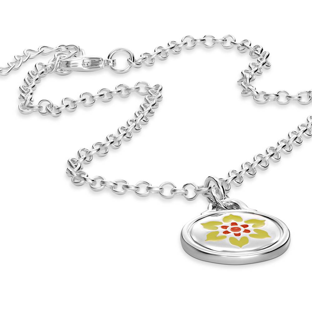 Little Ray of Sunshine Charm Necklace in Silver-2 product photo