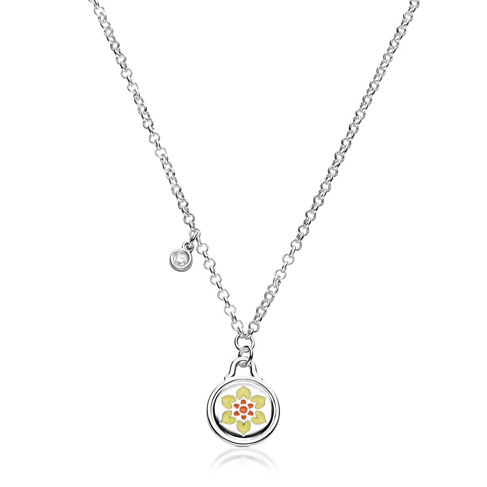 Little Ray of Sunshine Charm Necklace in Silver with 0.10CT Diamond-1 product photo