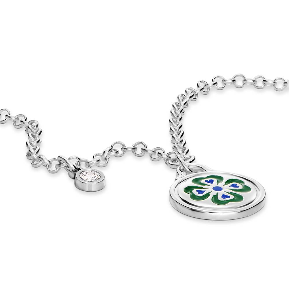 Little Ray of Sunshine Charm Necklace in Silver with 0.10CT Diamond-2 product photo