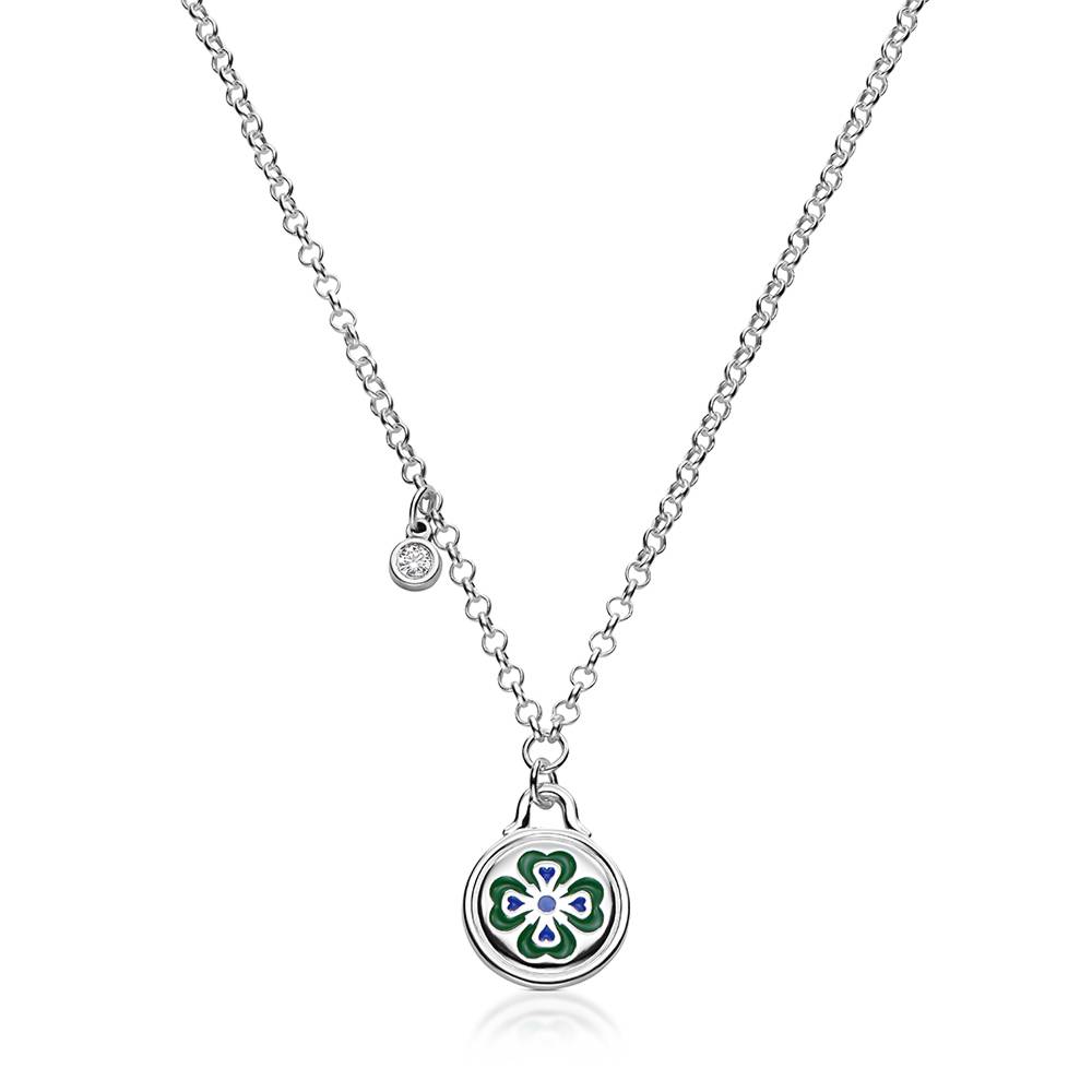 Little Ray of Sunshine Charm Necklace in Silver with 0.10CT