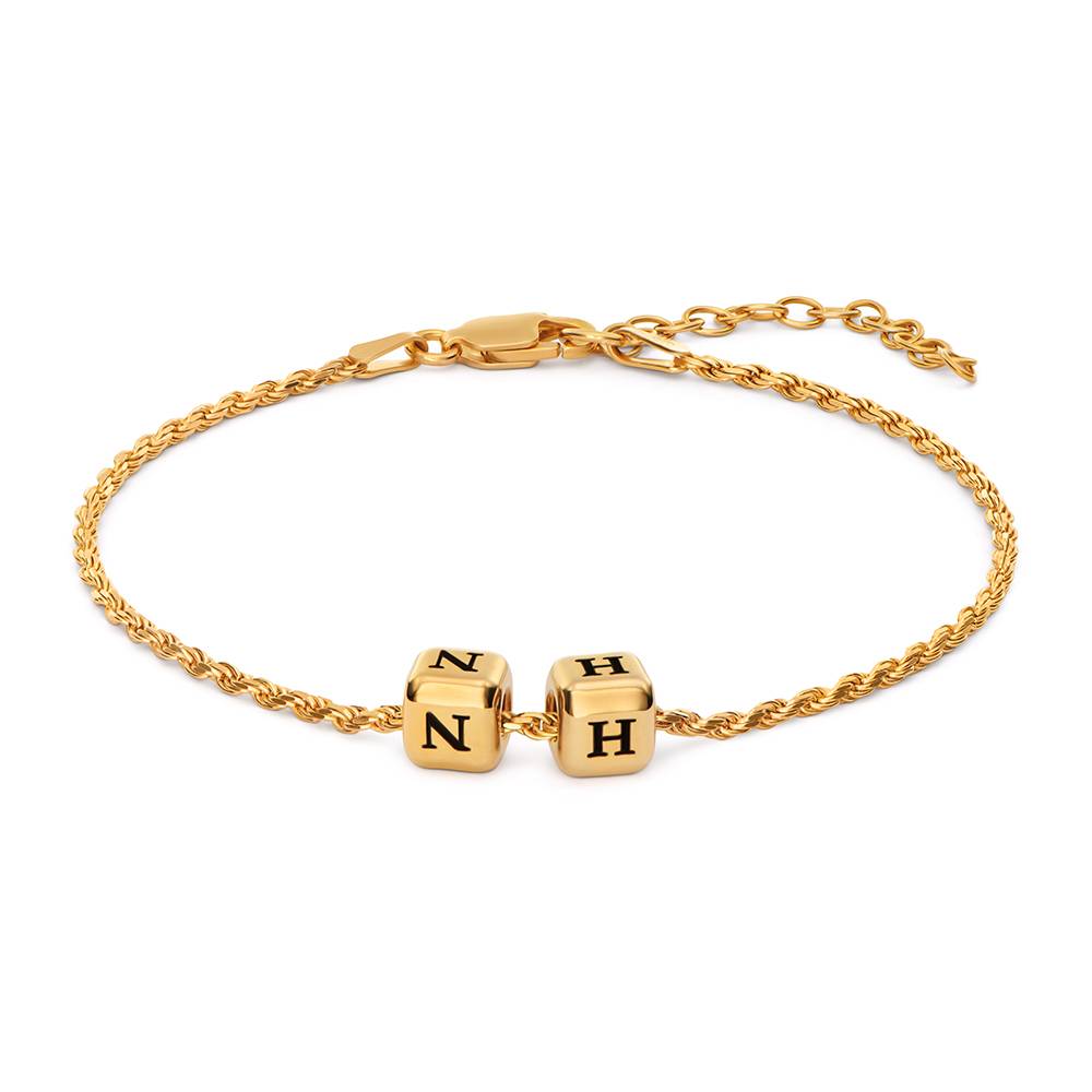 Little Loves Initial Cube Bracelet in Gold Plating-1 Little Loves Initial Cube Bracelet in Gold Plating-1 product photo