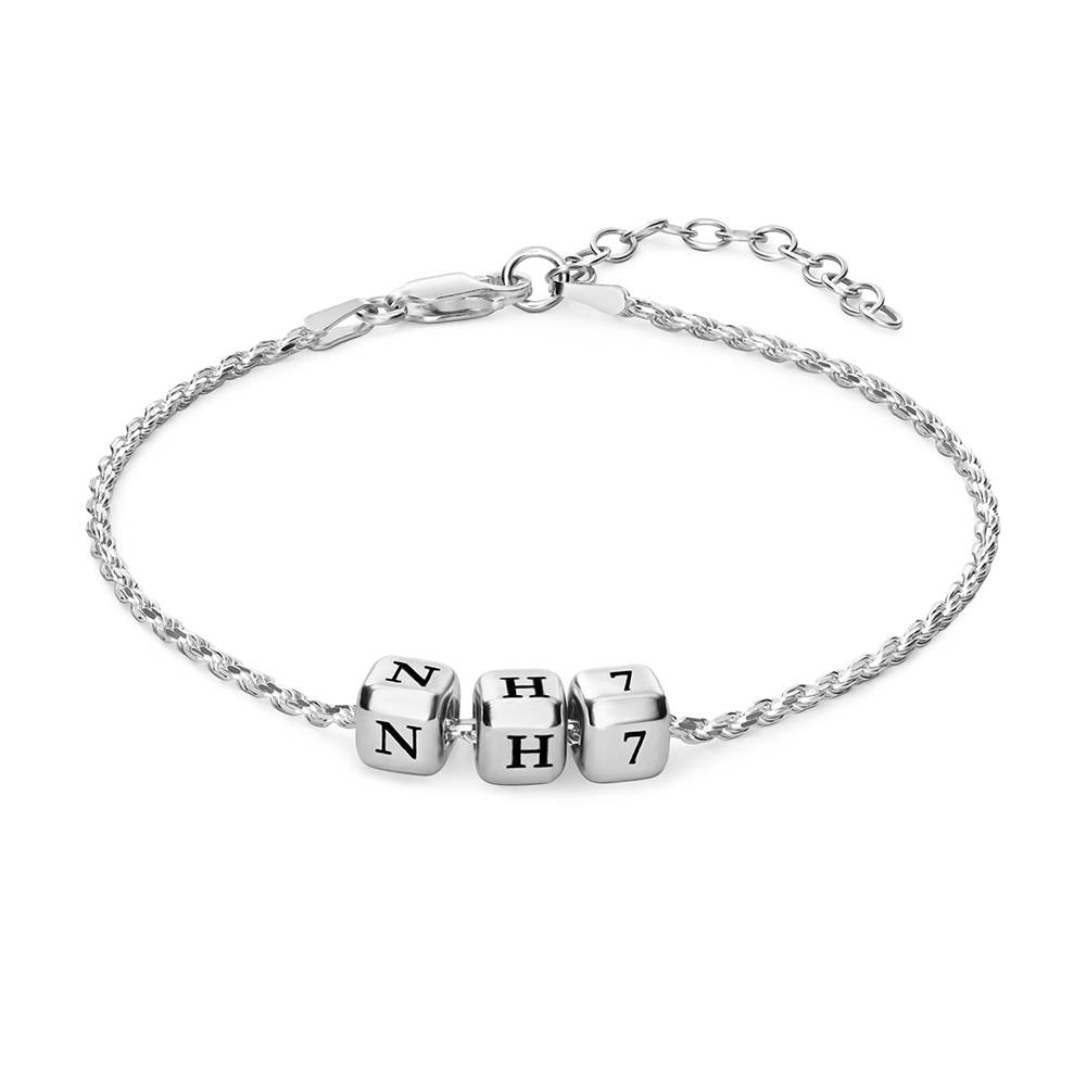 Little Loves Initial Cube Bracelet in Silver-1 Little Loves Initial Cube Bracelet in Silver-1 product photo