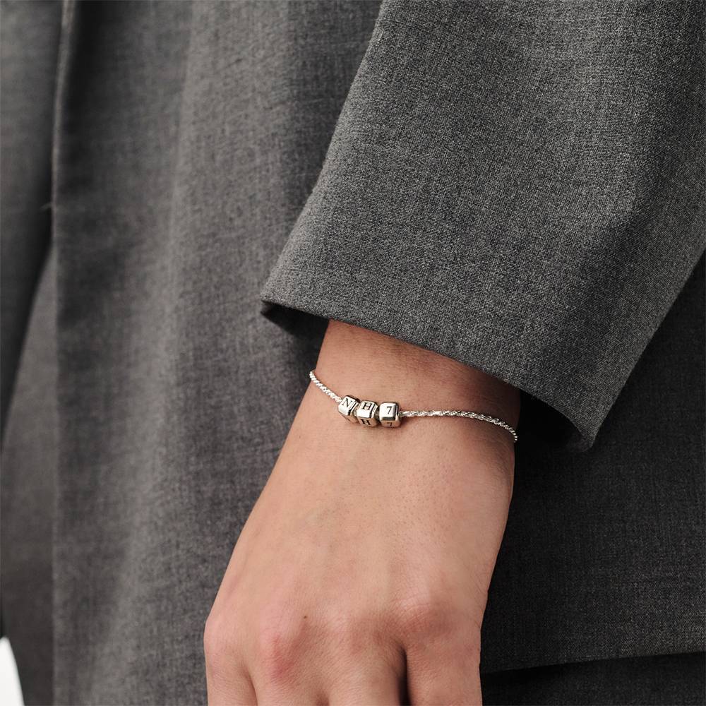 Little Loves Initial Cube Bracelet in Silver-3 Little Loves Initial Cube Bracelet in Silver-3 product photo