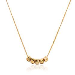 Theo Grace Little Loves Initial Cube Necklace in Gold Plating with 0.08CT Diamond