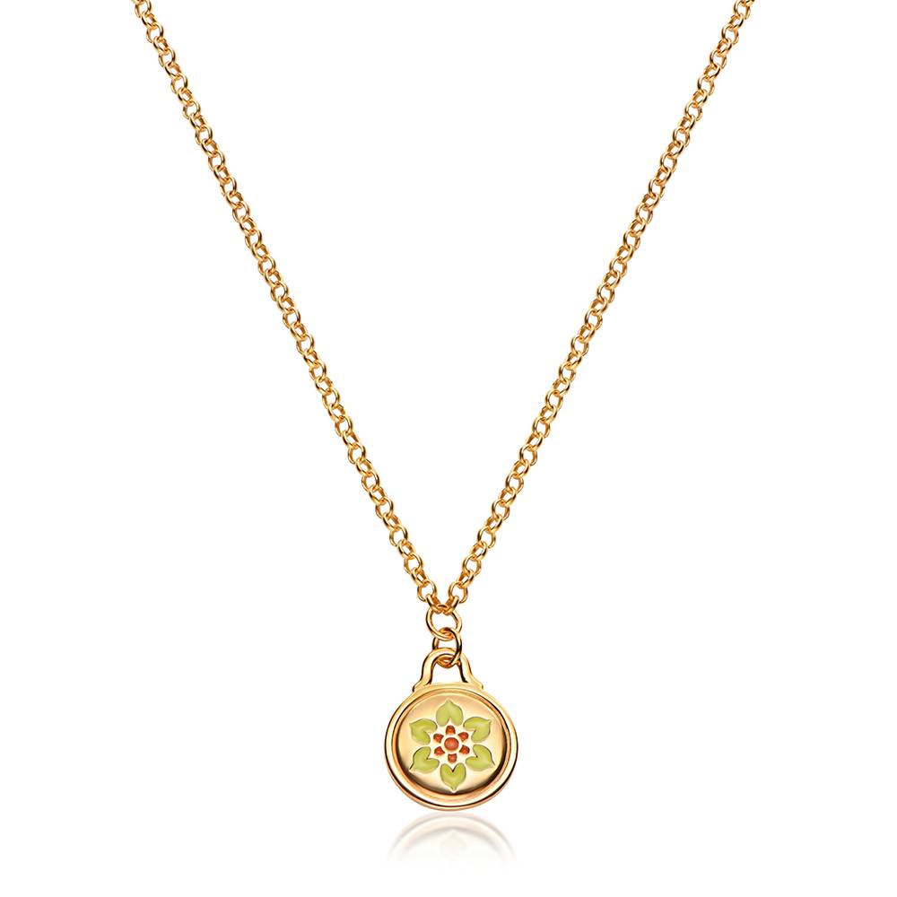 Theo Grace Little Ray of Sunshine Charm Necklace in Gold Plating