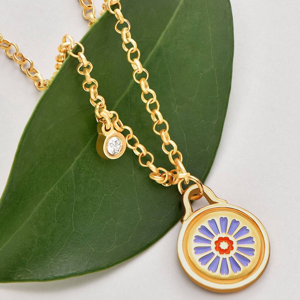 Little Ray of Sunshine Necklace in Gold Plating with 0.10CT