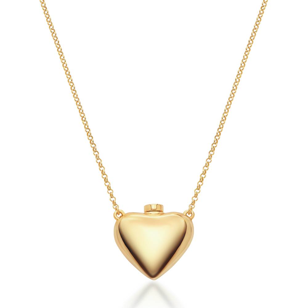 Love Note Puffy Heart Necklace in Gold Plating-2 Love Note Puffy Heart Necklace in Gold Plating-2 product photo