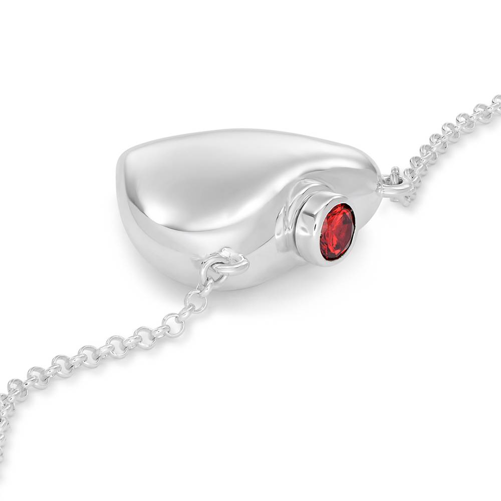 Love Note Puffy Heart Necklace in Sterling Silver-2 Love Note Puffy Heart Necklace in Sterling Silver-2 product photo