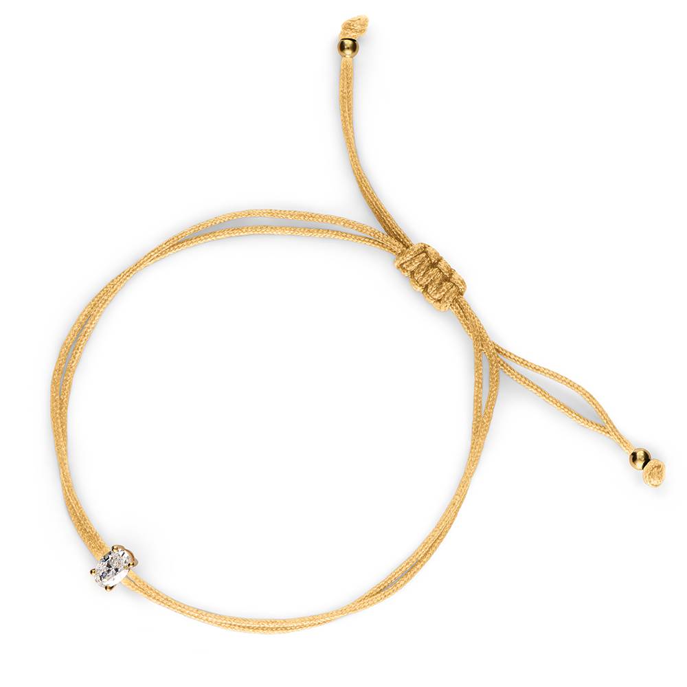 Lucky Knot Oval Diamond Adjustable Sand Cord Bracelet-2 product photo