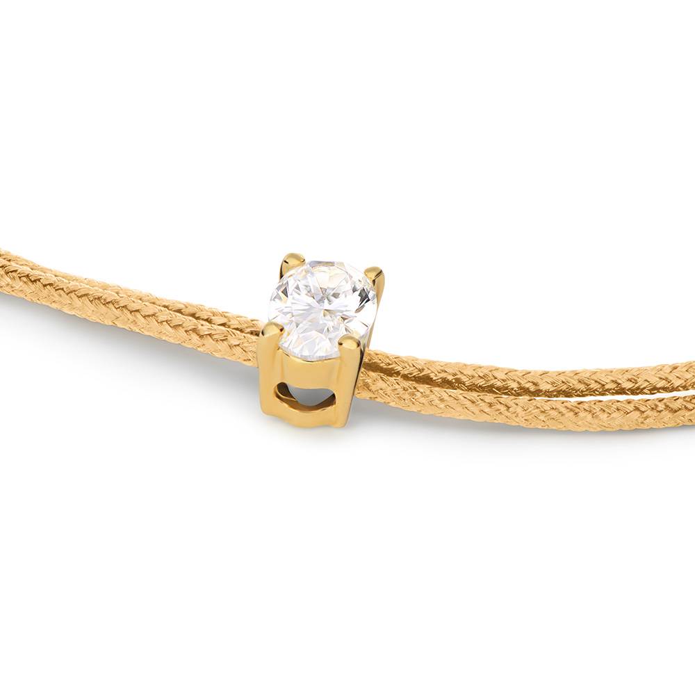 Lucky Knot Oval Diamond Adjustable Sand Cord Bracelet-3 product photo