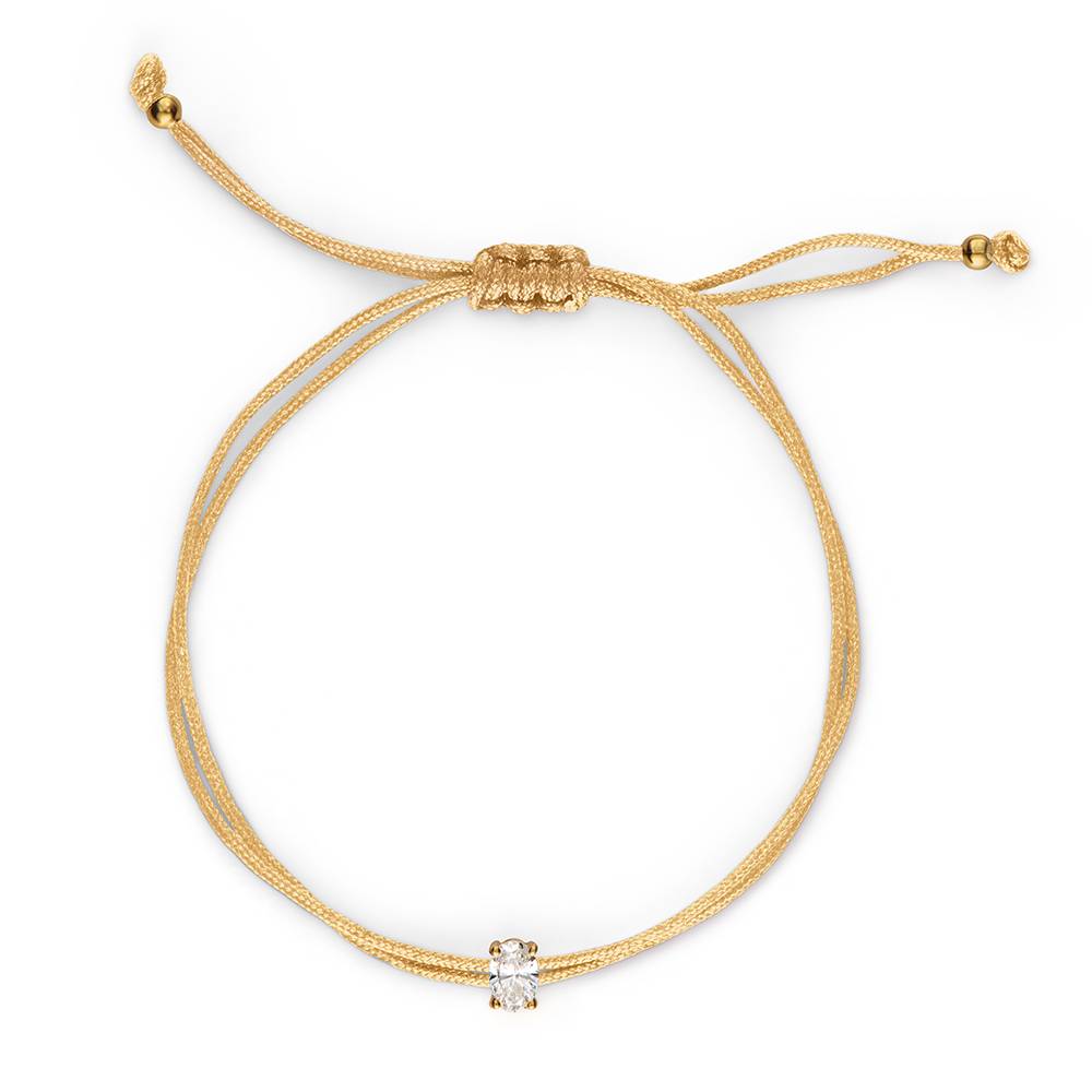 Lucky Knot Oval Diamond Adjustable Sand Cord Bracelet-1 product photo