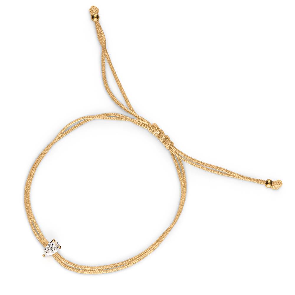 Lucky Knot Pear Diamond Adjustable Sand Cord Bracelet-2 product photo