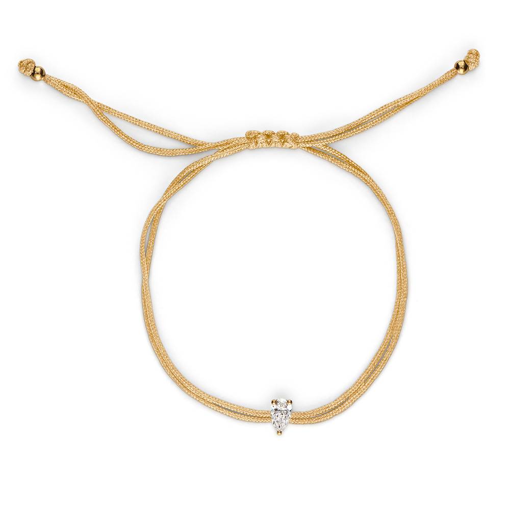 Lucky Knot Pear Diamond Adjustable Sand Cord Bracelet-1 product photo