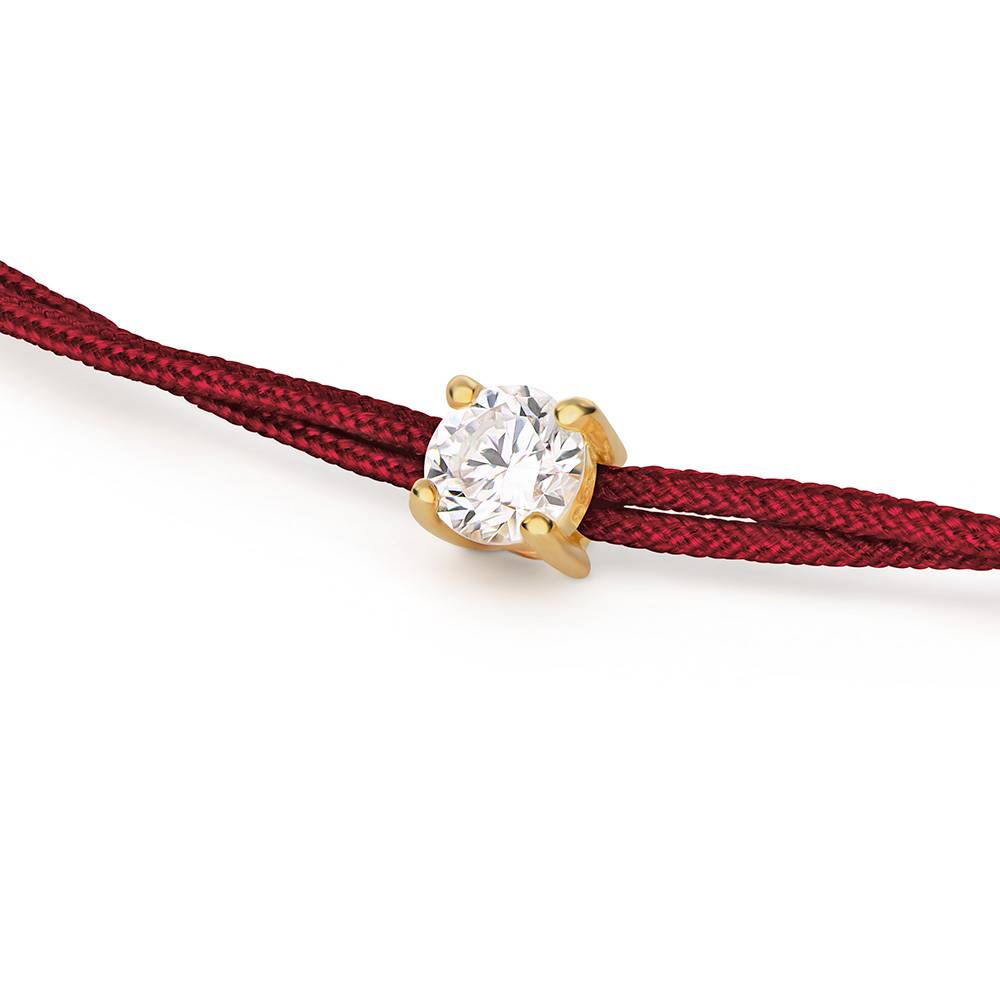 Lucky Knot Round Diamond Adjustable Bordeaux Cord Bracelet-3 product photo