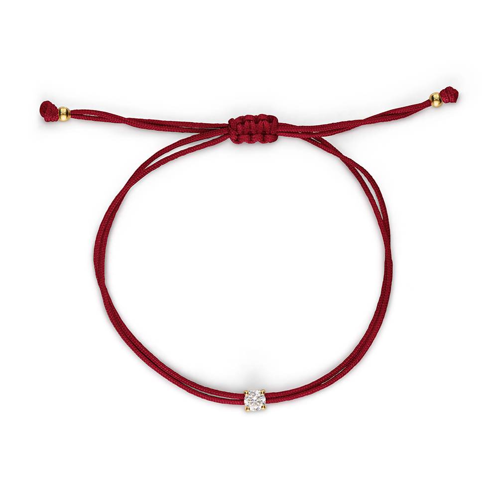 Lucky Knot Round Diamond Adjustable Bordeaux Cord Bracelet-1 product photo