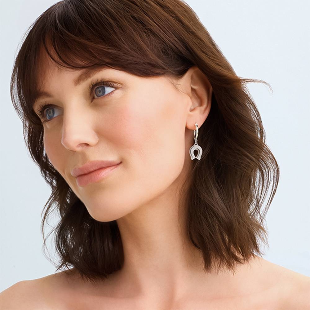 Lucky You Hoop Earrings in Sterling Silver-1 Lucky You Hoop Earrings in Sterling Silver-1 product photo