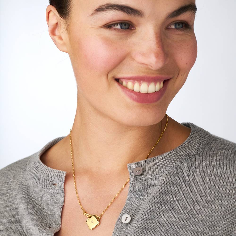 Made to Treasure Initials Locket Necklace  in Gold Plating-2 product photo