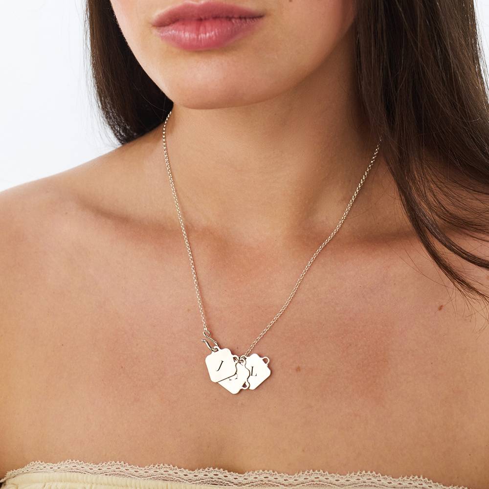 Made to Treasure Initials Locket Necklace  in Silver-3 product photo