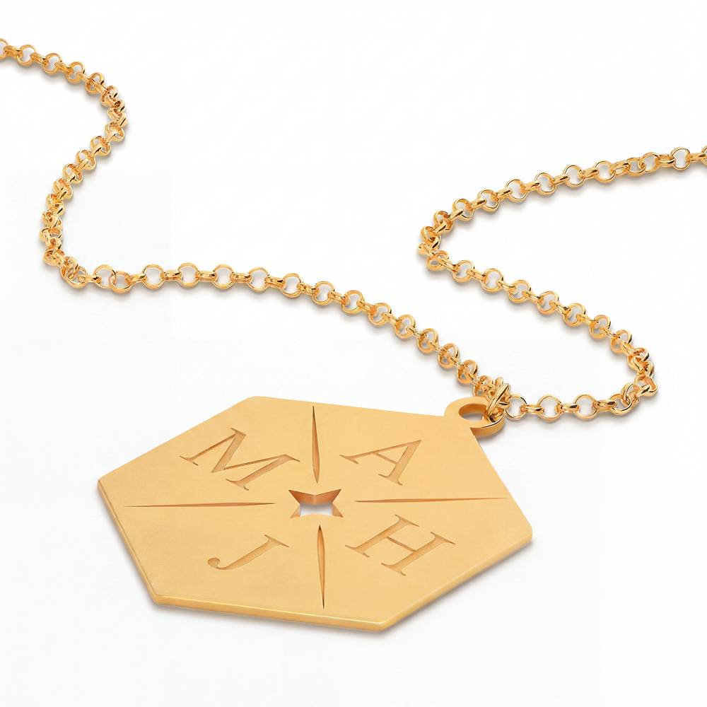 MAHJ Initial Necklace in Gold Plated Silver-2 product photo