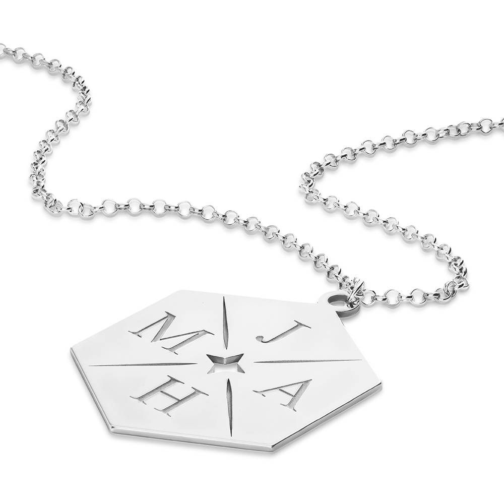 MAJH Initial Necklace in Sterling Silver-2 MAJH Initial Necklace in Sterling Silver-2 product photo